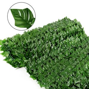 Whonline 98.4 X 39.4in Artificial Ivy Privacy Fence Screen, Expandable Faux Privacy Fence, Fake Ivy Leaves Hedge with 30pcs Zip Ties for Outdoor Apartment Decor