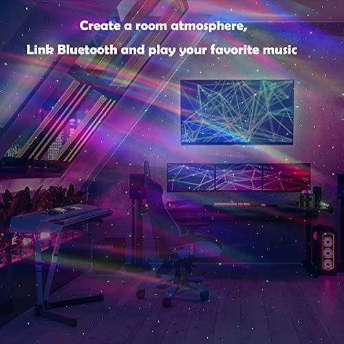 Galaxy Projector ,Northern Light Aurora Projector for Bedroom with Music Bluetooth Speaker and Star Projector (Black)