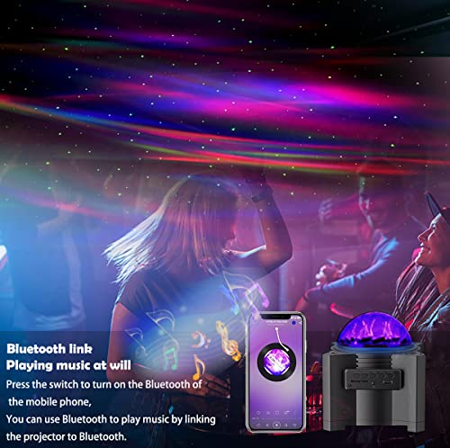 Galaxy Projector ,Northern Light Aurora Projector for Bedroom with Music Bluetooth Speaker and Star Projector (Black)