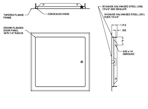 Acudor UF-5500 Access Panel 8x8 Premium Universal Flush Door Flange