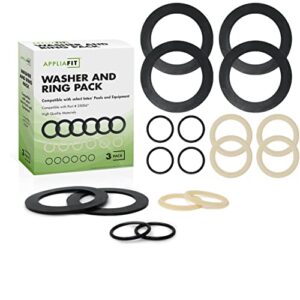 appliafit washer and o-ring kit compatible with intex 25006 and 25076rp for intex 1.5-inch fittings (3-pack)
