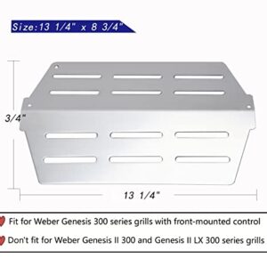 Leship Grill Replacement Parts for Weber Genesis 300 Series E310 E320 E330 EP310 EP320 EP330 S310 S330 Grills(Front Control), 17.5-inch Flavorizer Bars and Heat Deflectors Replace for Weber 7620 7622