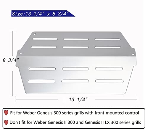 Leship Grill Replacement Parts for Weber Genesis 300 Series E310 E320 E330 EP310 EP320 EP330 S310 S330 Grills(Front Control), 17.5-inch Flavorizer Bars and Heat Deflectors Replace for Weber 7620 7622