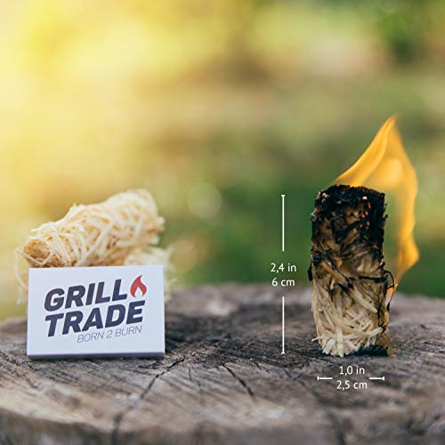 Grill Trade Fire Starter Squares 144, Easy Burn Your BBQ Grill, Camping Fire, Wood Stove, Smoker Pellets, Lump Charcoal &Natural Fire Starters Burn Wood Stove Grill Fireplace Camping Pit BBQ Charcol