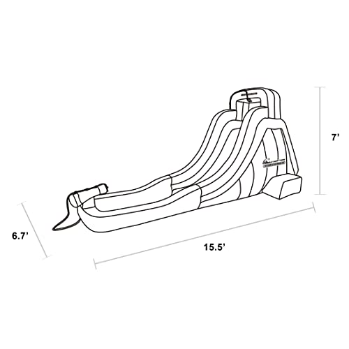 Sportspower My First Inflatable Water Slide - Heavy-Duty Outdoor Slide with Water Cannon and Splash Pool - Air Blower Included, 186" L x 80.4" W x 84" H