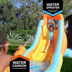 Sportspower My First Inflatable Water Slide - Heavy-Duty Outdoor Slide with Water Cannon and Splash Pool - Air Blower Included, 186" L x 80.4" W x 84" H