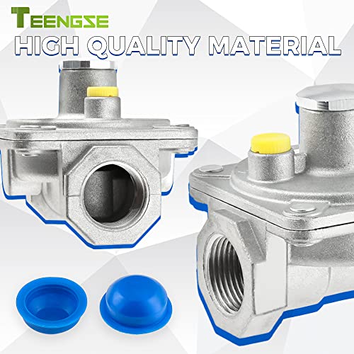 TEENGSE Natural Gas Pressure Regulator, 3/4" FNPT Thread Gas Propane Pressure Regulator, Adjustable LPG/NG Grill Regulator for NG/LPG Applications