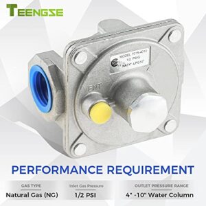 TEENGSE Natural Gas Pressure Regulator, 3/4" FNPT Thread Gas Propane Pressure Regulator, Adjustable LPG/NG Grill Regulator for NG/LPG Applications