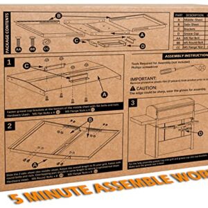 Vencino Stainless Steel Grill Grease Tray with Catch Pan - Universal Drip Pan for 4/5 Burner Gas Grill Models from Dyna Glo, Nexgrill, Expert Grill, BHG and More (24"-30")