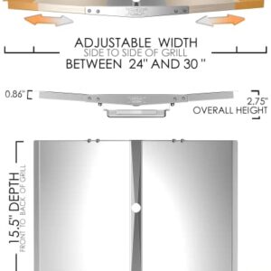 Vencino Stainless Steel Grill Grease Tray with Catch Pan - Universal Drip Pan for 4/5 Burner Gas Grill Models from Dyna Glo, Nexgrill, Expert Grill, BHG and More (24"-30")