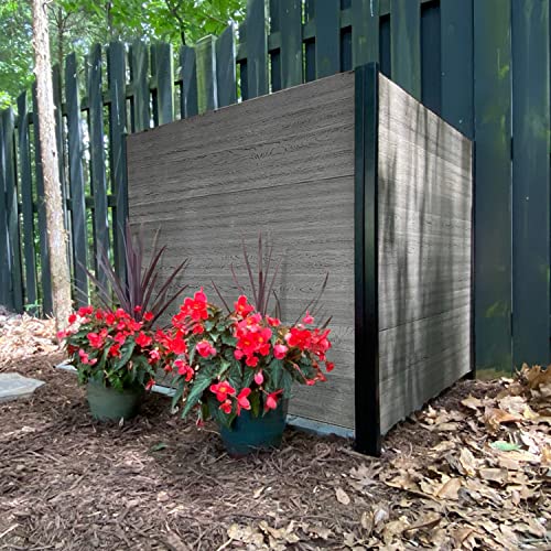 Enclo Privacy Screens 3.5ft H x 3.5ft W EC18002 Woodtek Vinyl Lincoln Outdoor Privacy Fence Panel Screen No-Dig Kit, Charcoal (2-Pack)