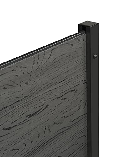 Enclo Privacy Screens 3.5ft H x 3.5ft W EC18002 Woodtek Vinyl Lincoln Outdoor Privacy Fence Panel Screen No-Dig Kit, Charcoal (2-Pack)