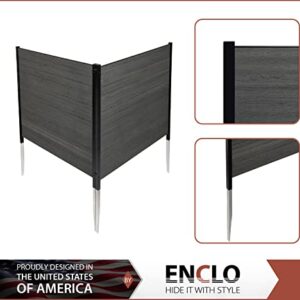 Enclo Privacy Screens 3.5ft H x 3.5ft W EC18002 Woodtek Vinyl Lincoln Outdoor Privacy Fence Panel Screen No-Dig Kit, Charcoal (2-Pack)