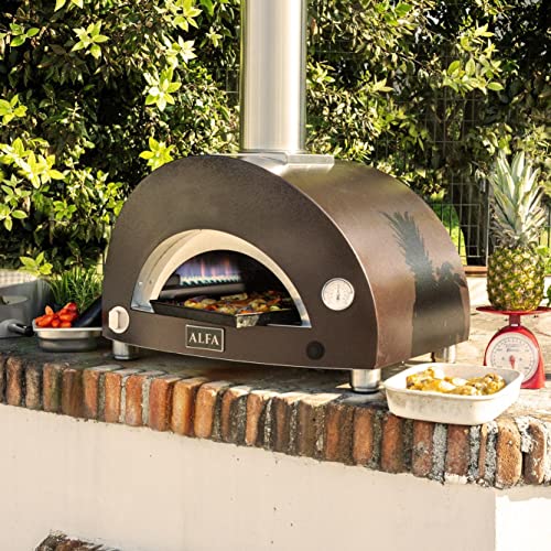 Alfa One Copper Natural Gas Countertop Outdoor Pizza Oven