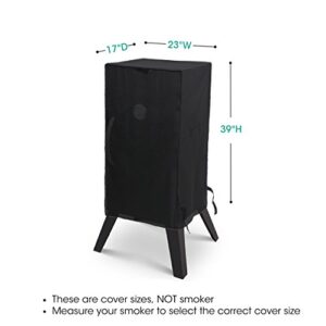 SunPatio 40 Inch Electric Smoker Cover, Heavy Duty Waterproof Vertical Smoker Propane Grill Cover, Compatible for Masterbuilt, Smoke Hollow, Pit Boss Square BBQ Smoker and More, 23" W x 17" D x 39" H