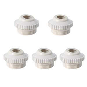 Podoy 3/4" Directional Flow Eyeball Inlet Jet for compatible with Hayward SP1419D with 1-1/2" MIP Threa White Opening Hydrostream Return Jet Replacement Part (5 Pack, Beige)