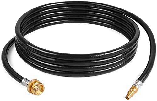 GASPRO 15FT Quick Connect Propane Hose for RV to Grill, Replacement for 16oz Camping Propane Tank, 1/4" Male Quick Connect Fitting