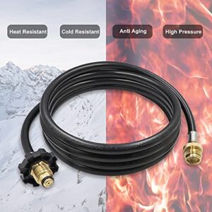 LONGADS 10FT Propane Hose Adapter 5lb to 100lb,High Pressure Propane Adapter Hose for Camping Stove, Outdoor Heater, 1 LB Portable Grill to LP Cylinder POL Connection