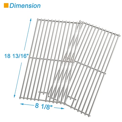 BBQration Replacement Kit for Kitchen Aid 720-0787D 730-0787D 720-0953 730-0953 720-0953L, 7MM Solid Stainless Steel Cooking Grates, Burner and Heat Plates Replacement Parts for Kitchen Aid Gas Grill