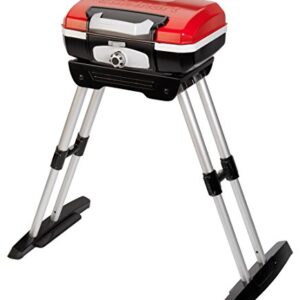 Cuisinart CGG-180 CGG180 Propane, 31.5" H x 16.5" W x 16" L, Petit Gourmet Portable Gas Grill with VersaStand, Red & QG-012B LP Adapter Hose, 4 feet, Black