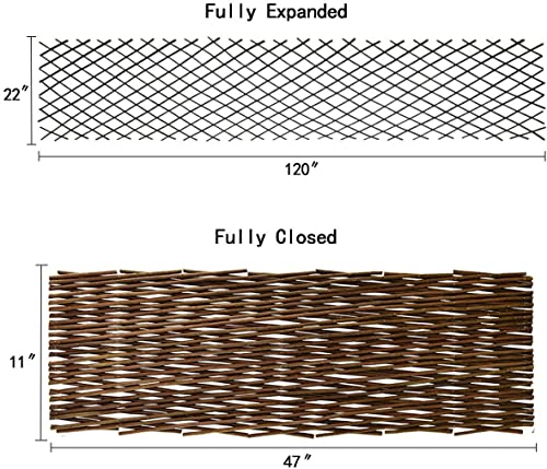 86 York Expandable Willow Lattice Fence Panel for Climbing Plants Vine Ivy Rose Cucumbers Clematis (4)