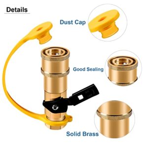 RV Propane Quick Connect Fittings Adapter Valve for Campers 3/8” Flare x 1/4” NPT Male Pipe Half-Union Fitting to Heater Appliance Plug with 3/8” Female Flare Assembly Kit Convert Gas BBQ Grill