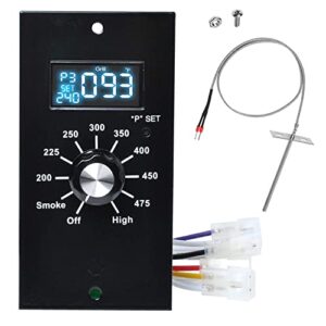 digital thermostat control board compatible with pit boss wood pellet grills pb700 340 440 820#70120 bbq smoker replacement parts control panel temperature controller sensor probe kit