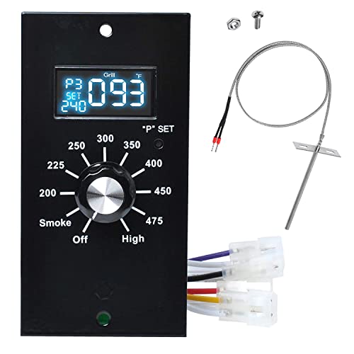 Digital Thermostat Control Board Compatible with Pit Boss Wood Pellet Grills PB700 340 440 820#70120 BBQ Smoker Replacement Parts Control Panel Temperature Controller Sensor Probe Kit