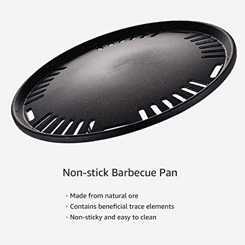 Baffect BBQ Charcoal Grill, 13.7 inch Non-stick Stainless Steel Korean Barbecue Grill, Portable Charcoal Stove for Outdoors Camping Picnic and Indoor Party Cooking