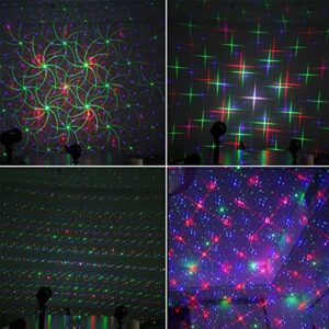 JOY SPOT! 8 Patterns 3 Color Christmas Laser Lights, Outdoor Garden Lights Moving RGB Stars Show for Outdoor, Party, Halloween, Xmas