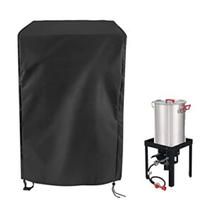 guisong turkey fryer cover for creolefeast/king kooker, waterproof cover for crawfish boiler outdoor deep fryer seafood boil pot, protective cover for seafood boil pot and burner kit-black-15.7″ x 15.7″ x 19.7″