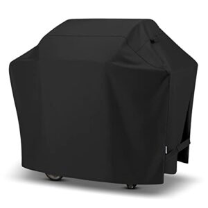 sunpatio grill cover 55 inch, outdoor heavy duty waterproof barbecue gas grill cover, uv & fade resistant, all weather protection compatible for weber charbroil nexgrill kenmore grills and more, black