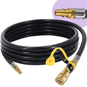 gcbsaeq 20 feet rv propane hose quick connect, low pressure propane extension hose with 1/4″ safety shutoff valve
