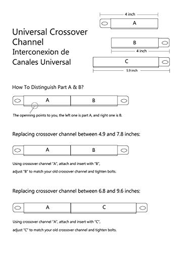 Utheer Universal Adjustable Crossover Tubes 5 up to 9.5 Inch for Nexgrill 720-0830h and Charbroil 463344116, 463241113, 463449914, 463436215, 463244011, Thermos 461442114