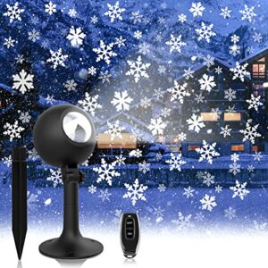 christmas projector lights outdoor waterproof snowflakes xmas show led indoor projection light white snowfall spotlight for holiday party house garden patio landscape outside decorations