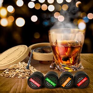 Greenmaker Cocktail Smoker Kit, Old Fashioned Bourbon Drink Smoker with 4 Flavors Wood Chips, Gift for Whiskey Smoker Lover,Men Dad Husband