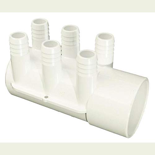 Waterway Manifold, 3/4" Barb, 6 Port, 2" Slip x Dead End. 672-7180B