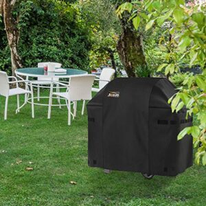 Jiesuo BBQ Gas Grill Cover for Weber Spirit and Spirit II 310: Heavy Duty Waterproof 51 Inch 3 Burner Weather Resistant Ripstop Outdoor Barbeque Grill Covers