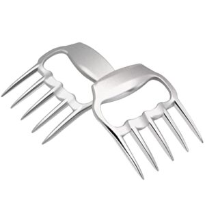 stainless steel meat claws shredding & heavy duty meat shredder tool – meat shredder claws bbq tool for shredding meat, for shredding pulled pork, chicken, beef, turkey (silver)