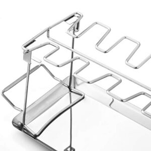 Chicken Leg Rack for Grill with Dip Tray and Large Rib Rack for Smoking Bundle - High Grade Stainless Steel - Easy to Use and Clean