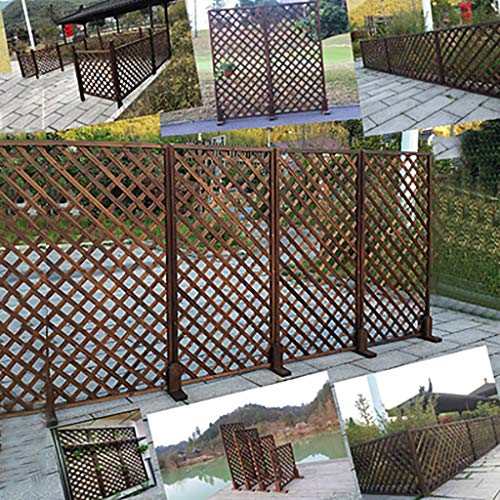 QBZS-YJ Wooden Garden Fence Fence Garden Trellis Privacy Square Lattice Solid Wood Garden Screen Trellis Outdoor Products