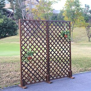 QBZS-YJ Wooden Garden Fence Fence Garden Trellis Privacy Square Lattice Solid Wood Garden Screen Trellis Outdoor Products