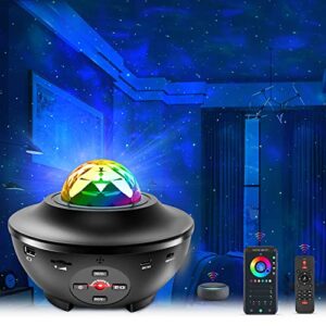 galaxy projector for kids, led star projector star lights with remote control, night light compatible with alexa&google bluetooth speaker, nebula projector with ocean wave, christmas gift for kids