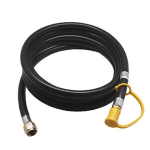 KIBOW 10Ft Low Pressure Propane Quick-Connect Hose-3/8 Inch SAE Female Flare Fitting & Male Full Flow Plug for RVs