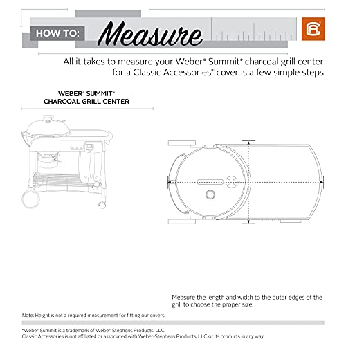 Classic Accessories Ravenna Water-Resistant 57 Inch Grill Center Cover for Weber Summit