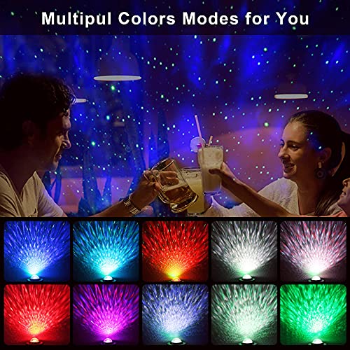 Galaxy Projector Star Light Projected on Ceiling with Music Speaker & Remote Control, LED Night Light Projector with Nebula Cloud/Moving Ocean Wave, Halloween Decoration Light for Game Rooms Party