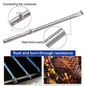 Aibabcue Grill Replacement Parts for Charbroil Advantage Series 4 Burner 463432215, 463344015, 463343015, 463433016, 463234815, Stainless Heat Plate Shield, Grill Burner, Adjustable Carryover Tube