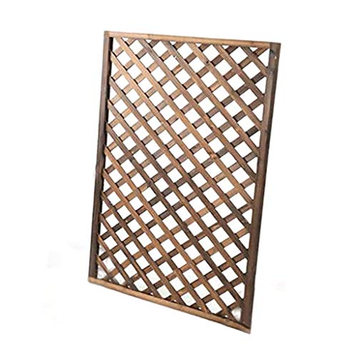 QBZS-YJ Wall-Mounted Rustic Wood Lattice Design Garden Trellis Fence Plant Screen Rectangular