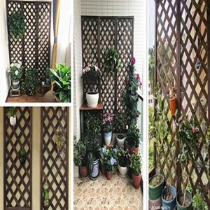 QBZS-YJ Brown Wood Garden Trellis for Climbing Plants Wall-Mounted Rustic Greenes Fence Decorative Lattice Border Fence