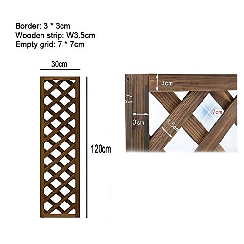 QBZS-YJ Brown Wood Garden Trellis for Climbing Plants Wall-Mounted Rustic Greenes Fence Decorative Lattice Border Fence